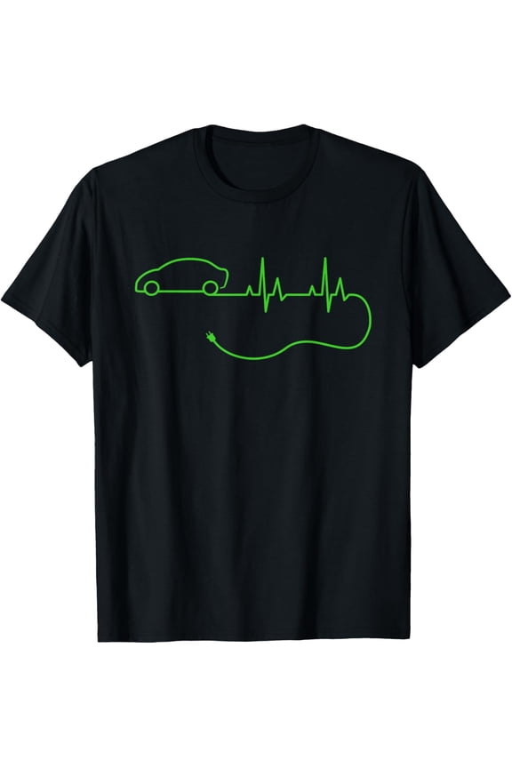 Electric Car Heartbeat Electric Vehicle EV T-Shirt