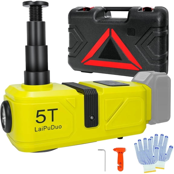 Electric Car Jack for 20V Battery, 220W 5Ton Cordless Hydraulic Jack (Lifting Range:6.1~17.7 inch) with LED Light, Floor Jack Lift for SUV MPV Sedan Truck Change Tires Garage Repair