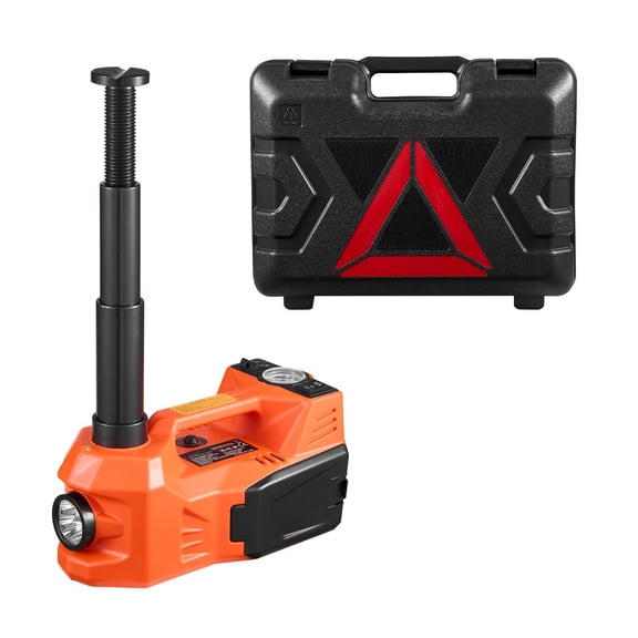 Electric Car Jack 5 Ton 11000 lbs 12V Scissor Jack with Built-in Tire Inflator, LED Light & Safety Hammer for SUV Truck Sedan