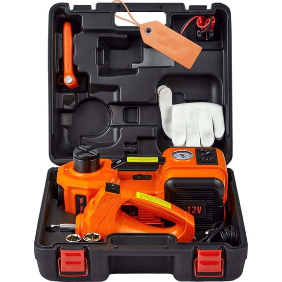 Electric Car Jack 5 Ton, Hydraulic Jack with Inflator & LED - SUV, Sedan, Truck Tire Change