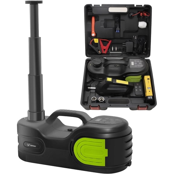 Electric Car Jack Kit 5 Ton 12V Floor Jack Portable Hydraulic Car Jack with Impact Wrench for SUV Sedans Tire Change with LED Light, Lifting Height to 21 Inch