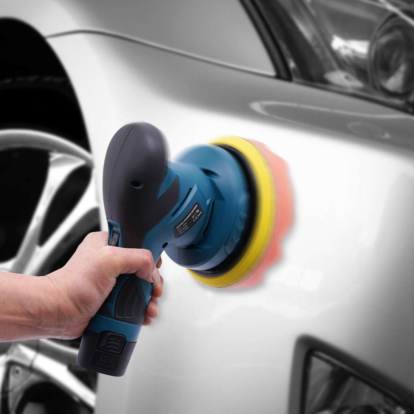 Electric Car Polisher Buffer Sander Waxer Kit Variable 6Speed 6" W