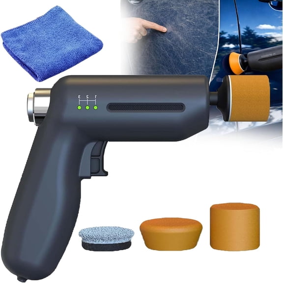 Electric Car Scratch Repair Polisher - 5000RPM Cordless Mini Buffer Waxing Kit with 3 Types Polishing Pads,Handheld Auto Paint Restoration Tool for Scratches, Swirl Marks, Defects Removal