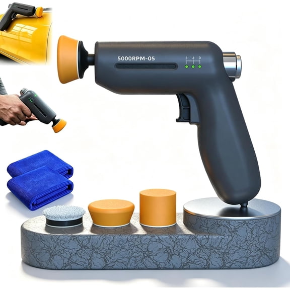 Electric Car Scratch Repair Polisher, Cordless Mini Car Buffer Waxer Kit with Pads, 5000 RPM Auto Detail Machine for Swirls and Oxidation (1pc)