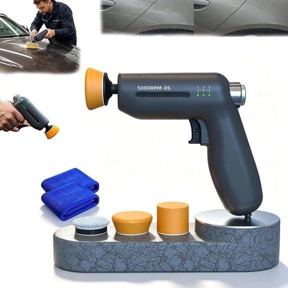 Electric Car Scratch Repair Polisher, Mini Cordless Polisher for Car Detailing, 5000-Rpm Buffer Waxing Kit with Pads for Scratches, Swirl Marks, Oxidation (1Pcs)