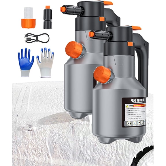 Electric Car Wash Foam Gun, 2026 New Handheld High-Pressure Cleaner, Multifunctional, Large Capacity, Long Battery Life, for Cars, Kitchen, Household Cleaning (2 Sets)