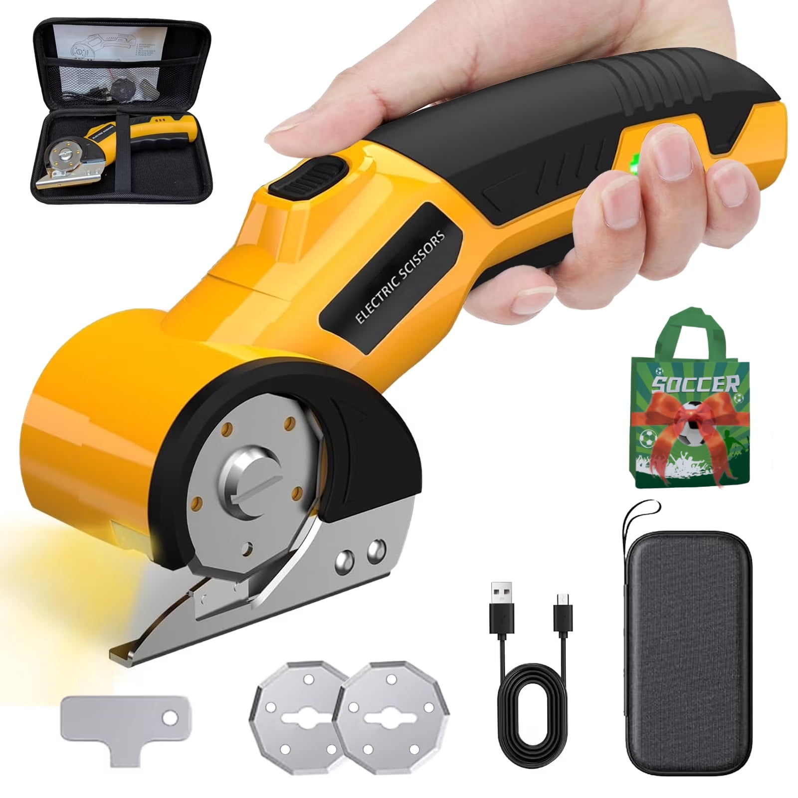 Led Ribbon Cutter Electric Cardboard Cutter Scissors with LED Light, 2000mAh Rechargeable ...