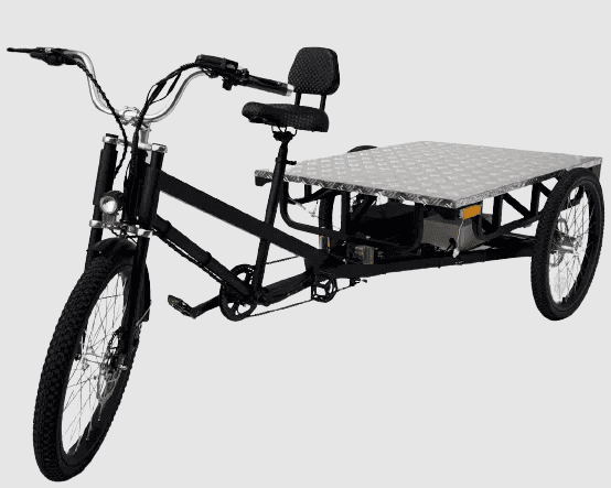 Electric Cargo Tricycle Delivery Bikes Flatbed Utility Bicycle Industrial Trike Adult Commercial Transport 1500W Motor 660lb Load 20MPH Black