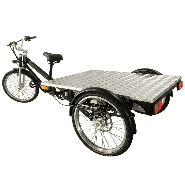 Electric Cargo Trike Flatbed Delivery Bike Industrial Tricycle Utility Bicycle Adult Commercial 1500W Power 660lb Capacity Long Range Black