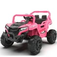thumbnail image 1 of iRerts 12v Ride on Cars with Remote Control, Electric Ride on Toys UTV for Kids Boys Girls Ages 3-5 Gifts, Kids Cars Ride on Vehicles with Bluetooth, MP3 Music Playback, LED Light, Horn, Pink, 1 of 7