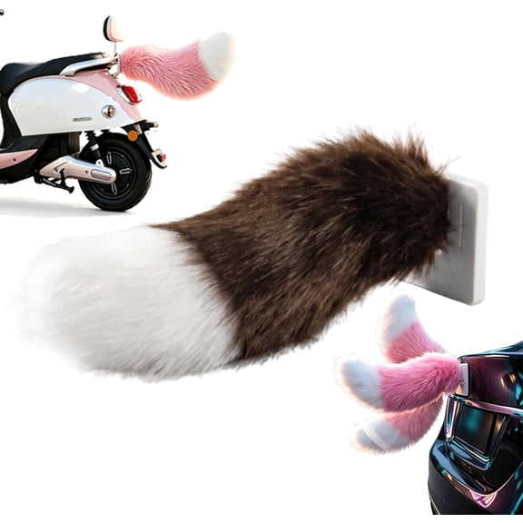 Electric Cat Tail for Car, Moving Cat Tail for Car Trunk, Remote Control Car Tail, Adjustable Speed, USB Rechargeable, for Auto Trunk Bumper Decoration (Color A)