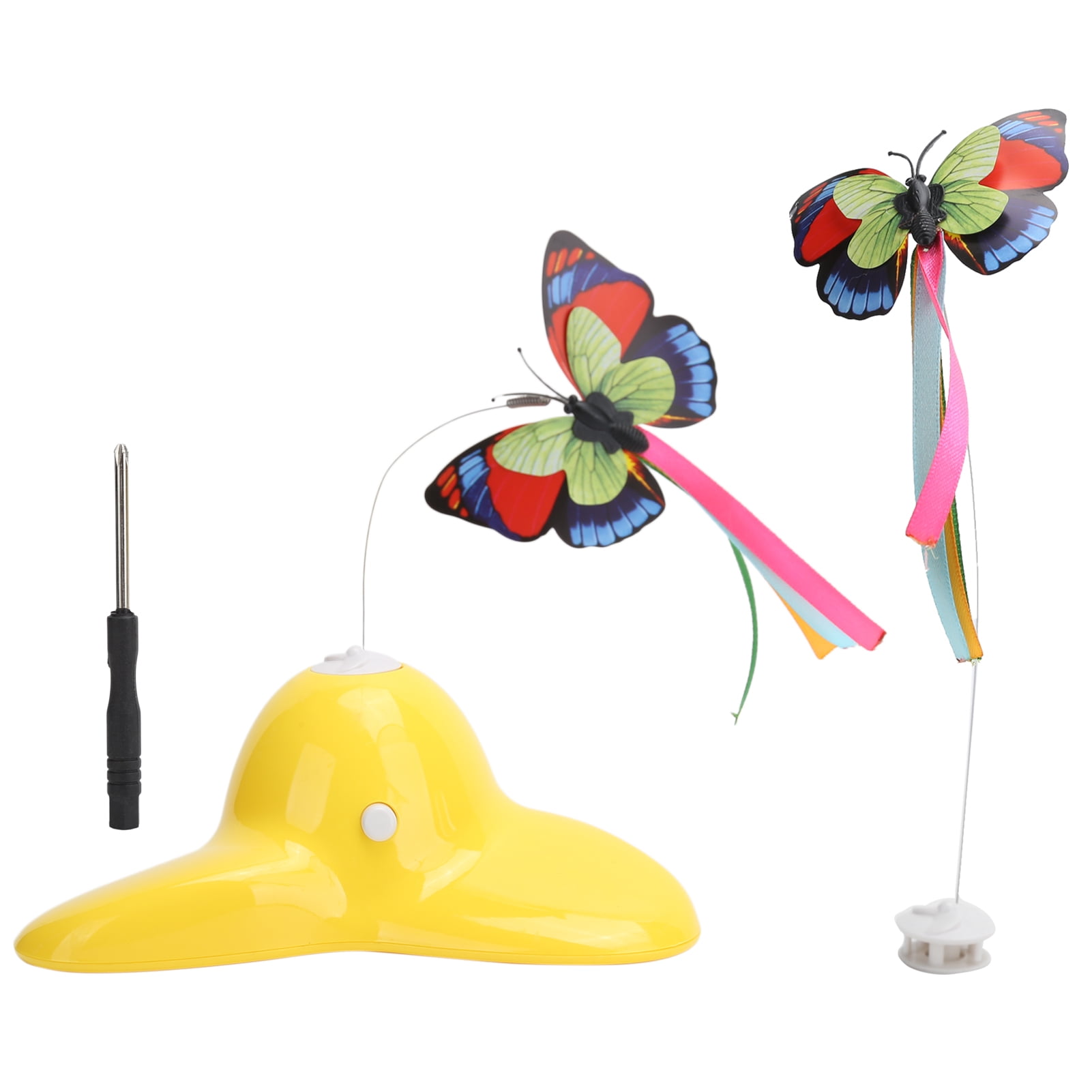 Electric Cat Tease Toy with Butterflies Rotating Teaser Toy Cat ...