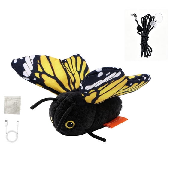 Smart Sensing Flapping Butterfly Toy Interactive Cat,Flapping Cat Toy - Golden