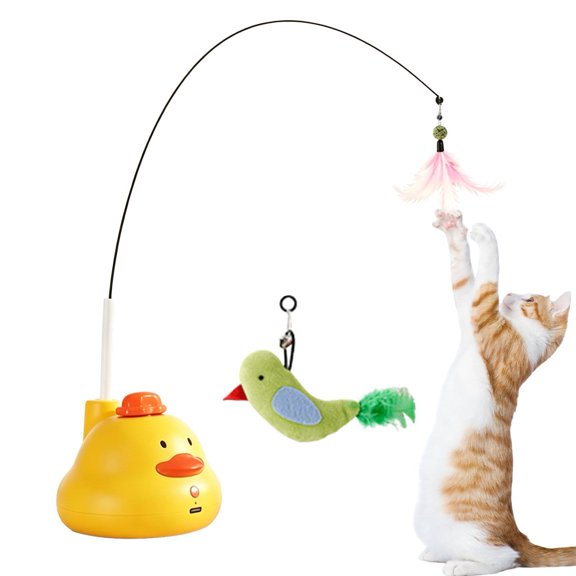 Electric Cat Toy, Rechargeable Smart Interactive Wand Toy, Automatic Moving Indoor Cat Teaser for Exercise, Enrichment & Boredom Relief, Fun Play for Kittens, Small & Medium Cats of All Breeds
