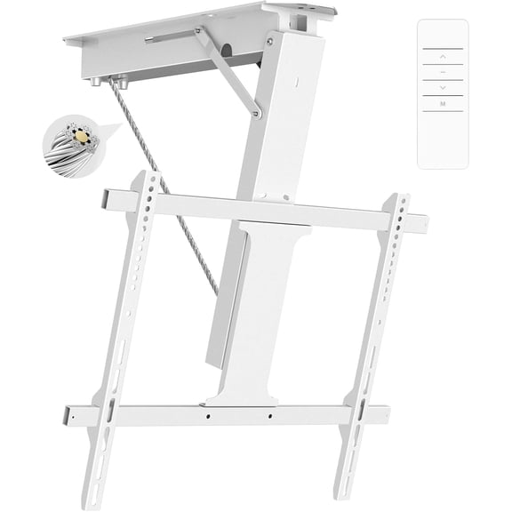 Electric Ceiling TV Mount, Remote Adjustable Flip Down Bracket for 32 to 70 Inch Flat Curved Screen TVs Max VESA 600x400mm, Motorized TV Ceiling Mount for Flat Pitched Roof Indoor Outdoor