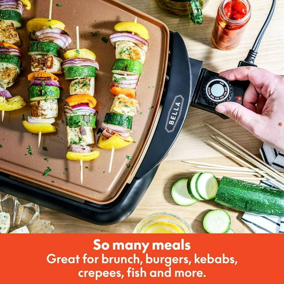 Electric Ceramic Griddle, 10.5" x 20", Healthy- Non-Stick, Hassle- Clean