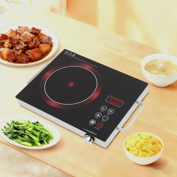 Electric Ceramic Hob Electric Countertop Burner Portable Cooktop(100~1800W Stepless Adjustment)