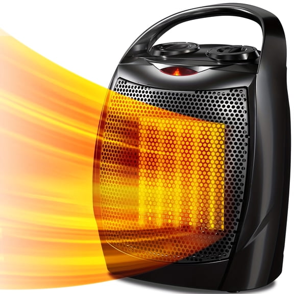 Electric Ceramic Space Heater, Portable Heaters Fan for Indoor Use, 1500W 750W Small Space Heater with Adjustable Thermostat, for Office and Bedroom, Gifts for Christmas, Halloween, Thanksgiving