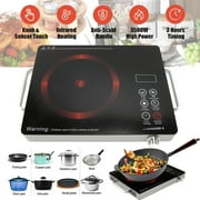 3500W Hot Plate Electric Ceramic Stove, Portable Infrared Induction Cooker, Home Cooktop Cooking Furnace with Knob Control & Touch Control, Electric Stove Countertop Burner Cooktop for All Cookware
