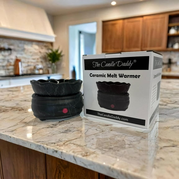 Electric Ceramic Wax Melt and Candle Warmer - Round Marble