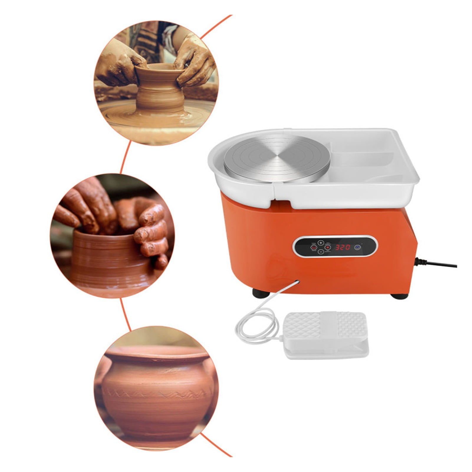 Electric Ceramic Wheel, 25 Cm LCD Display 350W Ceramic Ceramic Tool Clay Clay Handmade Machine DIY ,Wide Ranging Usage