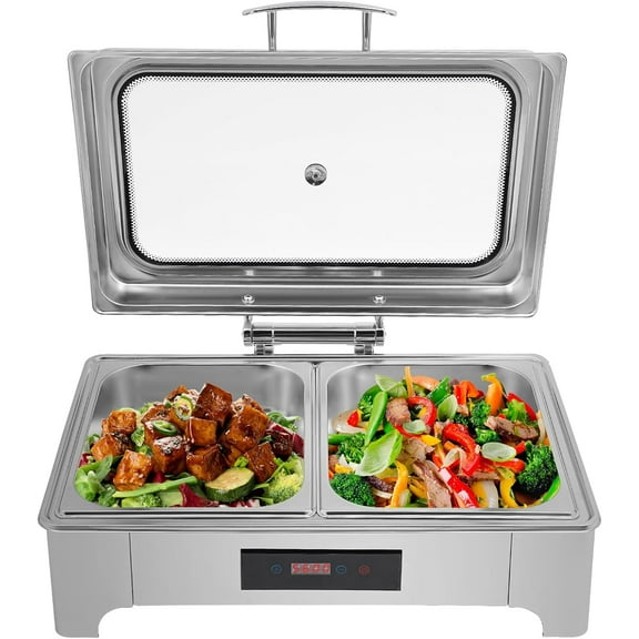 Electric Chafing Dish, 9.5 QT Chafing Dish Buffet Set, Buffet Servers and Warmers with Temperature Control Display, Catering Food Warmer for Catering Parties