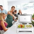 thumbnail image 1 of Electric Chafing Dish Adjustable Temp Roll Top Food Warmer, Electric Food Servers and Warmers, Food Heater Tray with Glass Lid, Heated Serving Station Buffet for Wedding, Catering Events (D), 1 of 9