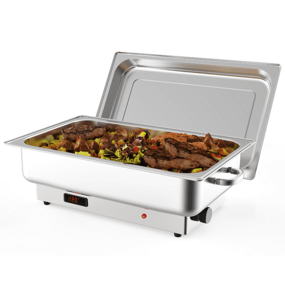 Electric Chafing Dish Buffet Set, 9QT Food Servers and Warmers, Stainless Steel Commercial Catering Food Warmers with Temperature Control Display for Weddings, Parties and Festivals