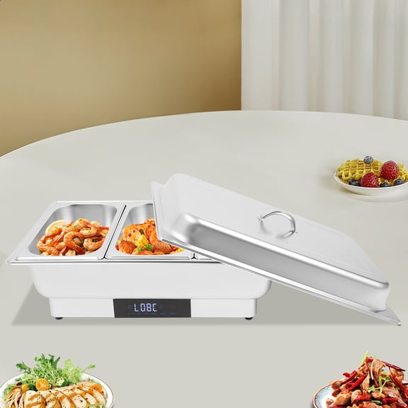 9L Stainless Steel Buffet Server, Electric Chafing Dish Buffet Set, Food Warmer with Temperature Control for Buffets