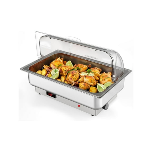 Electric Chafing Dish, Electric Chafing Dish Buffet Set, Electric Buffet Servers and Warmers with Roll Top Temperature Control for Catering and Parties