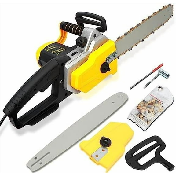 Electric Chainsaw,18-inch 15 Amp Self-Sharpening Corded Chainsaw,Powerful Corded Electric Saw,Low Kickback Power Chain Saws for Daily Outdoor Cutting Material Processing & Wood Cutting US Plug