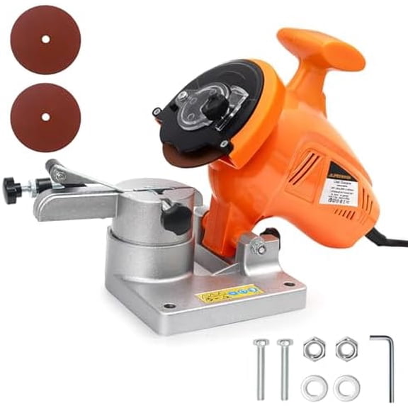 Electric Chainsaw Sharpener 120-Volt 250W Univerrsal Saw Chain Sharpener Bench Grinder for Pitch 1/4,.325,3/8and .404 with Bonded Abrasive Grinding Wheel Effortless Precise Sharpening$$Tools