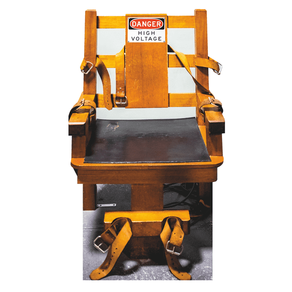 Wet Paint Printing + Design Electric Chair Death Sentence Prison Cardboard Cutout, Brown (4 lbs)