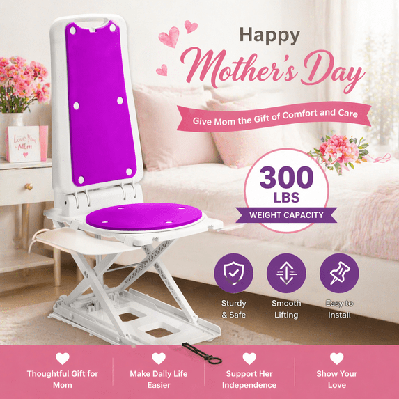 Electric Chair Lift for Elderly – Floor Lift & IP68 Waterproof Bath Lift for Tub, Foldable, 275 lbs Capacity, Remote Control for Fall Recovery & Home Care