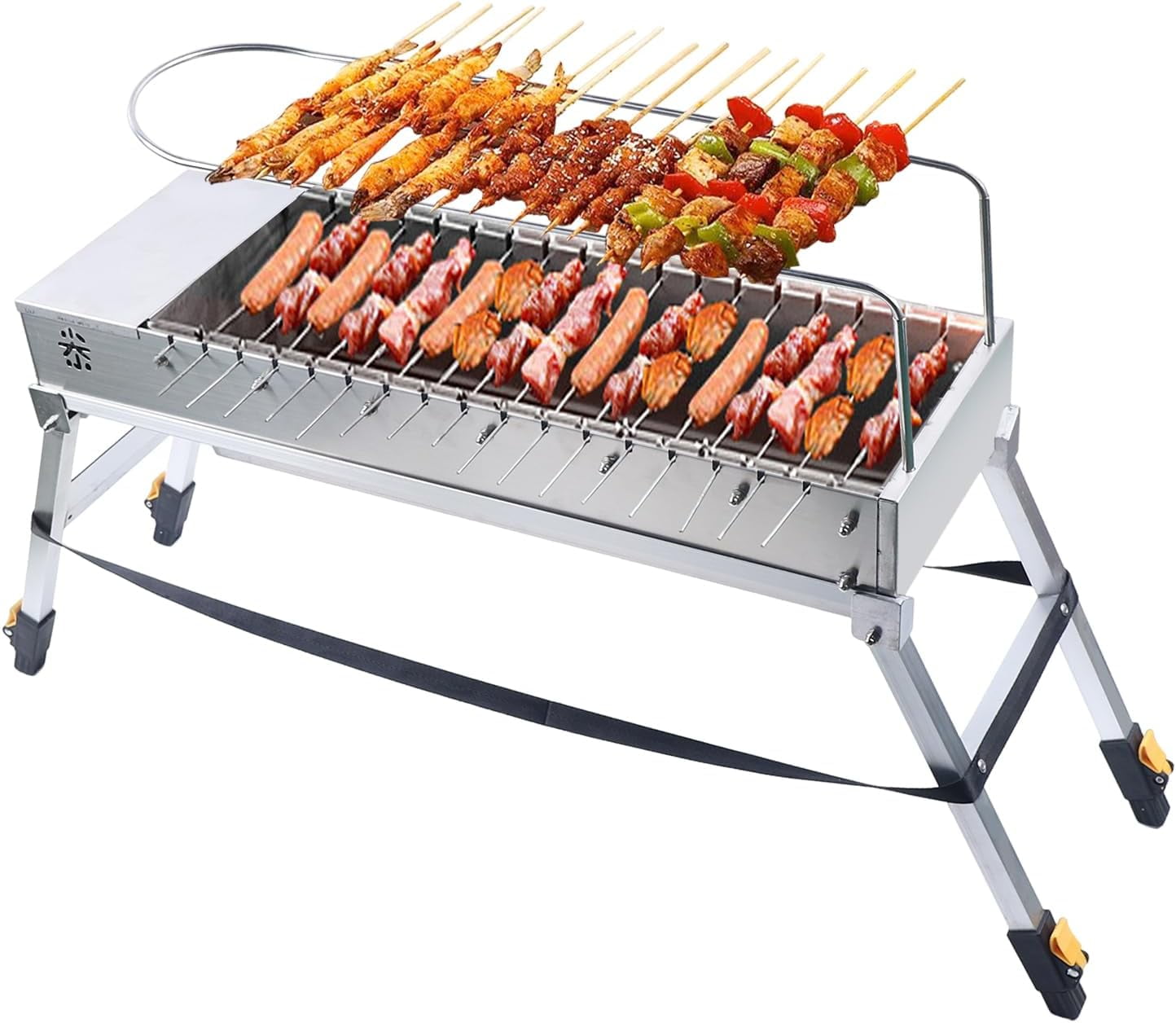 Electric Charcoal Grill, 1A 10RPM Folding USB Automatic Rotating Grill ...