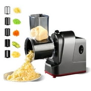 Electric Cheese Grater For Block Cheese, Salad Maker With 5 Different Blades, Cheese Slicers For Block Cheese Electric Cheese Shredder, Electric Salad Chopper For Cabbage, Vegetables, Potato Food