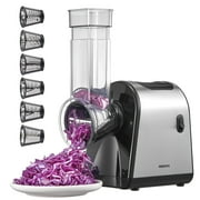 Electric Cheese Grater, One-Touch Control Salad Shooter, 6 in 1 Professional Electric Shredder Vegetable Silcer for Cheeses, Fruits,Vegetables and Spice