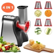 FOHERE Electric Cheese Grater & Veggie Slicer Chopper, Food Prep Appliance, 150W, Red