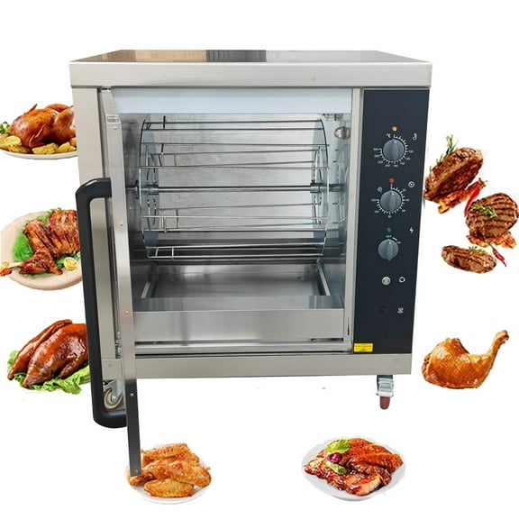 Electric Chicken Rotisserie Machine Countertop Automatic Rotary Barbecue Roaster Oven 220V