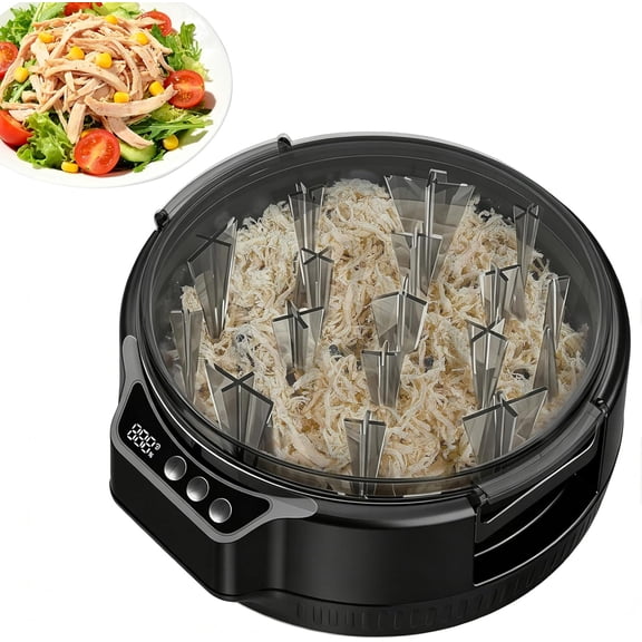 Electric Chicken Shredder, Rechargeable Automatic Meat Breast Shredder Tool Twist, Kitchen Grinder Machine with 3 Timer Modes, BPA Free for Pork, Beef, Chicken, Salads, Pet Food, Dishwasher Safe
