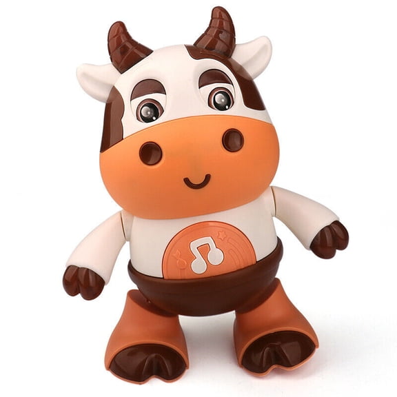 Electric Children's Toys, Cute and Playful Little Calf and Deer Figurines, with Sound and Light Swaying and Walking