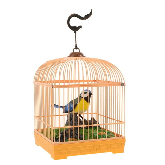Electric Chirping Bird Toy with Cage Realistic Sounds Motion Activated Interactive Bird Battery Operated Lifelike Bird Toy for Kids