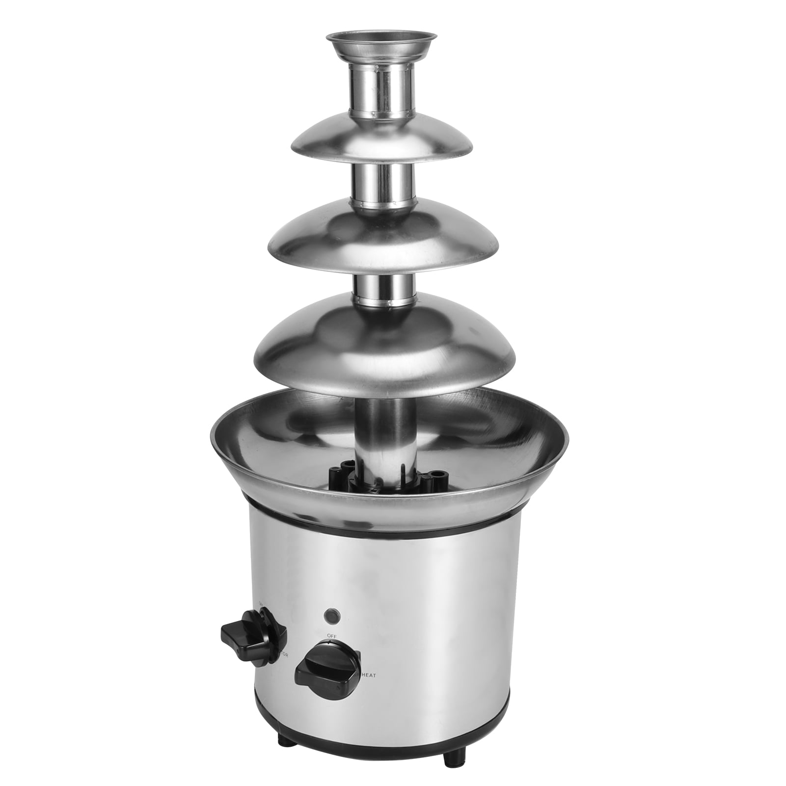 Electric Chocolate Fondue Fountain, Stainless Steel 4 Layer Electric