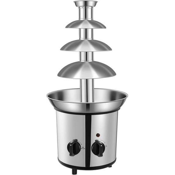 Electric Chocolate Melting Fountain Machine 4 Tier Chocolate Fountain Stainless Steel Chocolate Fondue Fountain, 170W 104℉ 4.4lb Capacity Chocolate Waterfall Machine for Party Event Wedding