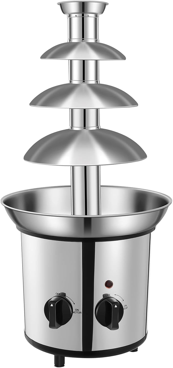 Electric Chocolate Melting Fountain Machine 4 Tier Chocolate Fountain ...