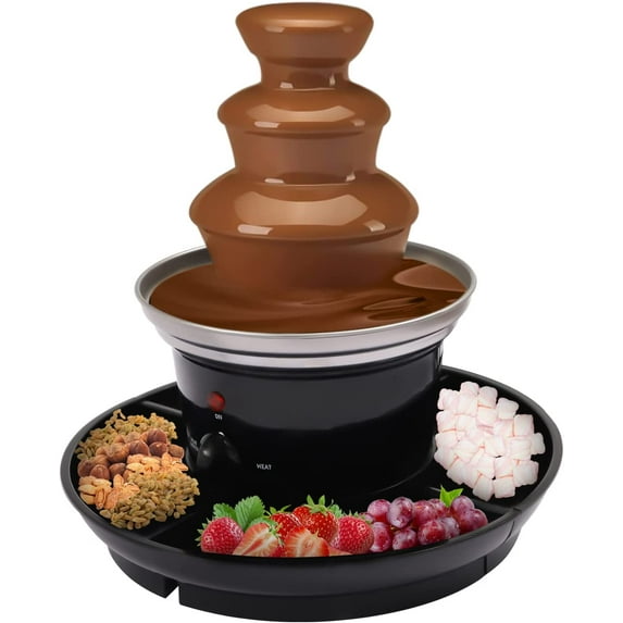 Electric Chocolate Melting Fountain Machine 4 Tier Chocolate Fountain Stainless Steel Chocolate Fondue Fountain, 170W 104℉ 4.4lb Capacity Chocolate Waterfall Machine for Party Event Wedding