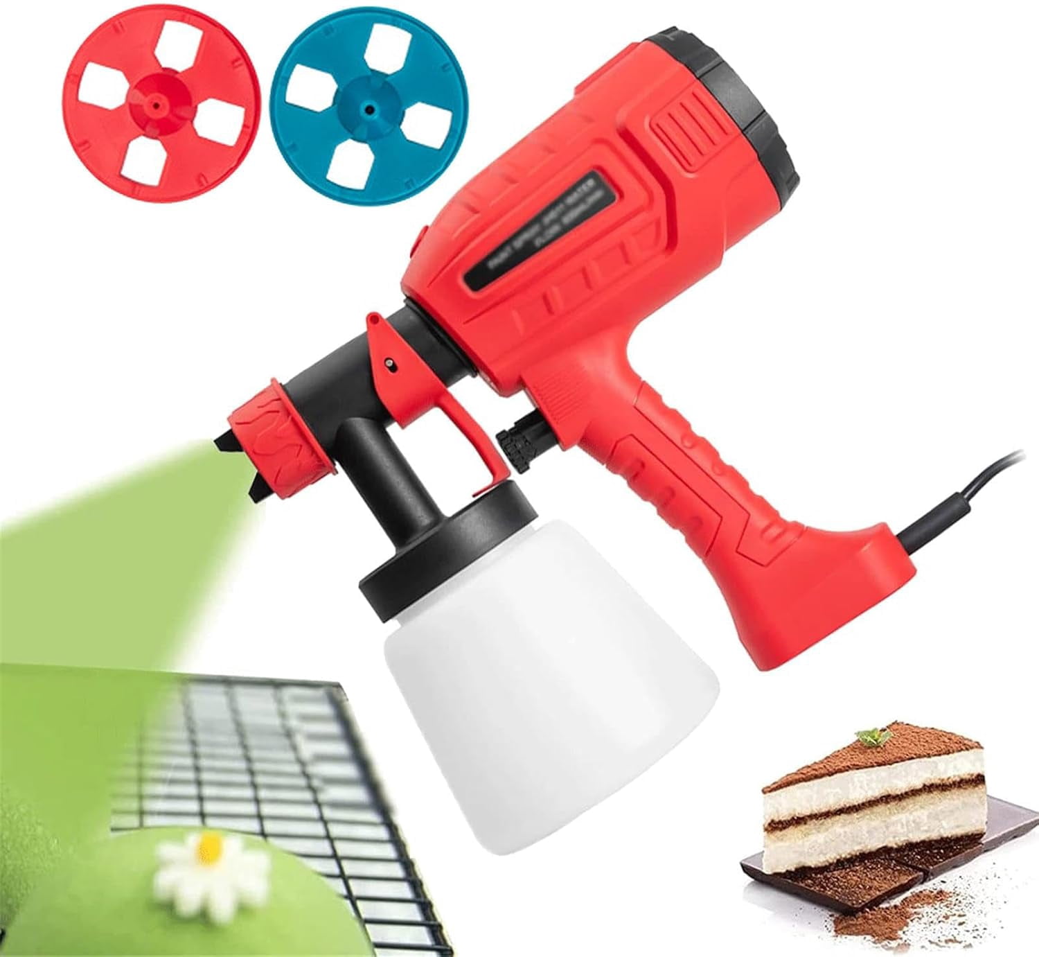 Electric Chocolate Spray Gun, DIY Baking Cake Airbrush Coloring Spray Gun, Portable Cake Frosting Machine for Cake, Chocolate Decoration or Furniture Fence Farm