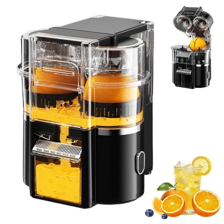 Electric Citrus Juicer, Dual-Head Orange Juicer Squeezer, Portable Juicer for Lemon, Grapefruit, High Juice Yield, Easy to Clean, One Touch Operation