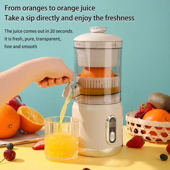 Electric Citrus Juicer, Hands-Free One-Touch Orange Juice Squeezer for Oranges, Lemons, and Limes