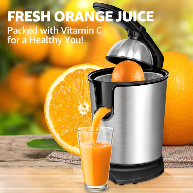 Electric Citrus Juicer,Pro Stainless Steel Orange Squeezer,180W Motor